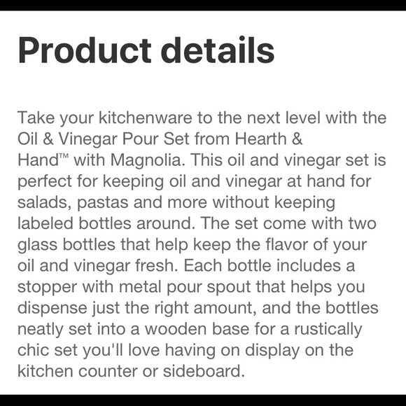NEW! HTF Hearth & Hand oil and vinegar set - Picture 5 of 8